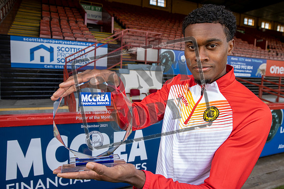 Partick thistles Tunji Akinola Mccrea player of the month